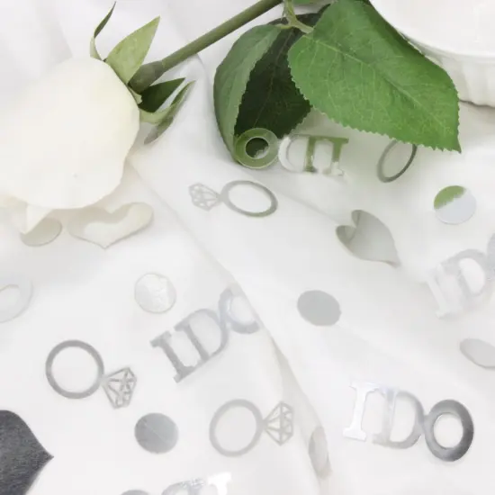 Wedding Confetti, Engagement Confetti for Wedding Shower Decorations, Bridal Shower Confetti for Bridal Shower Decorations, 160 PCS Glitter Silver I DO Confetti for Engagement Table Decorations {3}