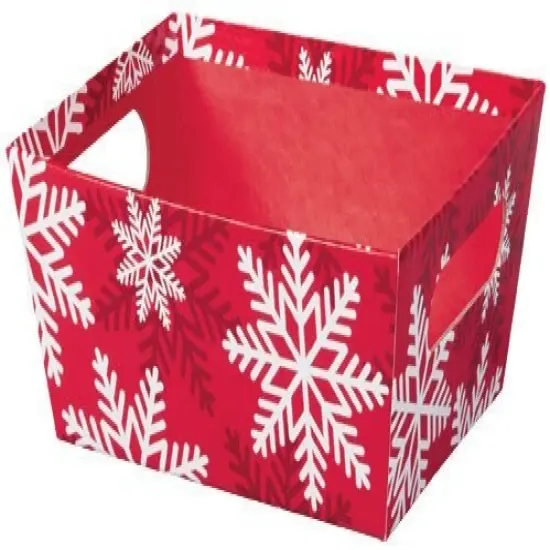Red & White Snowflakes Baskety Tray {1}
