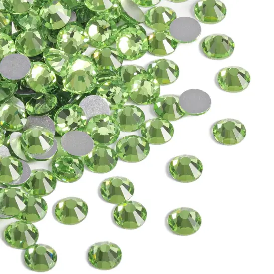 1440pcs Flat Back Crystal Rhinestones Round Gems for Nail Art and Craft Glue Fix,Light Green,SS20,4.6-4.8mm {2}