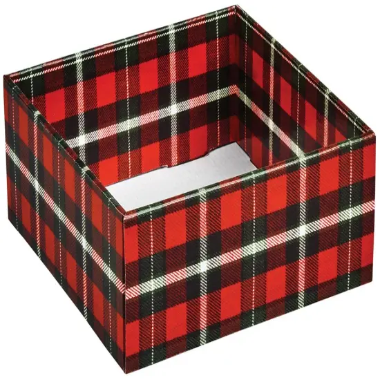Pack/6: Christmas Plaid Decorative Trays - 10 x 10 x 3" {2}