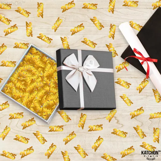 Shiny Gold Graduation 2025 Confetti - Pack of 500 | 2025 Confetti for Graduation Table Decorations | 2025 Gold Grad Decorations 2025 | Graduation Decorations 2025 {3}