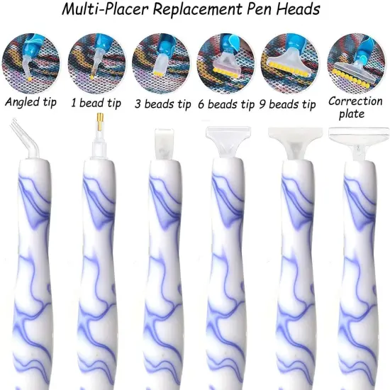 Diamond Painting Pen,Diamond Art Pen,5D Diamond Painting Pen Kit Tool Accessories Stylus Drill Pen for Diamond Painting Nail Art Cross Stitch Decoration Diamond Art WhiteBlue {3}