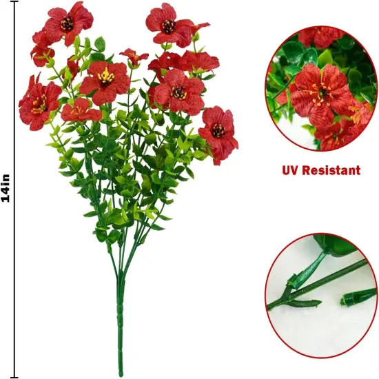 10 Bundles Summer Bushes Artificial Flowers Outdoor {3}