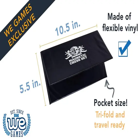 WE Games Magnetic Travel Chess Set Trifold {3}