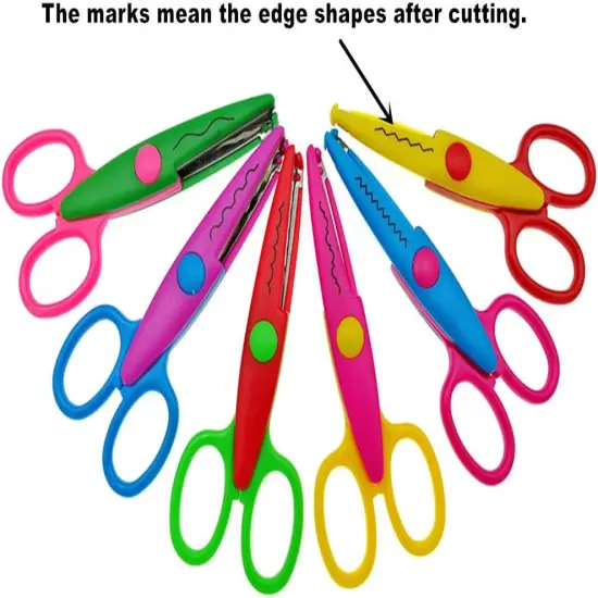 Lacework Wavy Paper Edger Scissors Pinking Shears Set for Handcraft Works(6pcs,Different Cutting Effects) {2}
