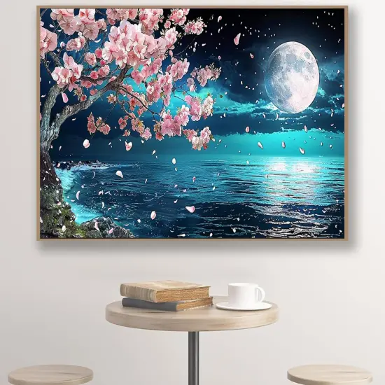 Moon Diamond Art Painting,Large Diamond Painting Lake Kits for Adults,DIY Full Drill Crystal Rhinestone Arts,Gem Art Painting with Diamond Home Wall Decor {4}