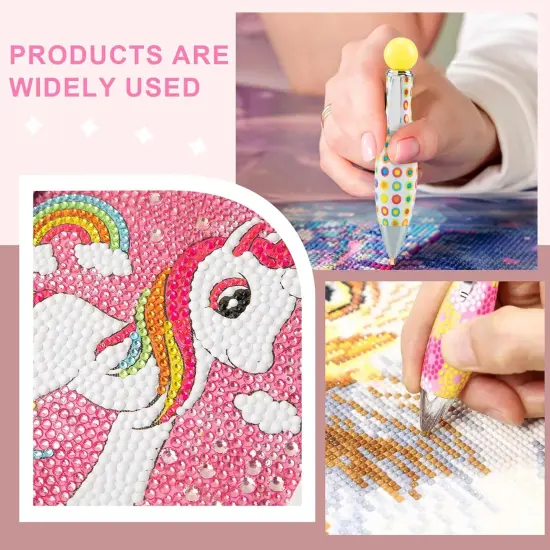 6pcs Colorful 5D Diamond Art Pens with Tray, Round Square Diamond Beads Painting Tools for Adults {3}