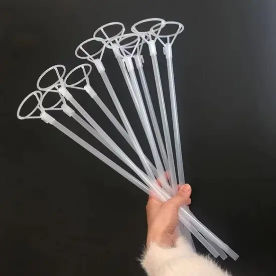 Large Balloon Sticks with Big Cups, 35 Sets Thickened 17inch Long Clear Bobo Balloon Sticks Holders for 10" to 30inch Large Balloons {4}
