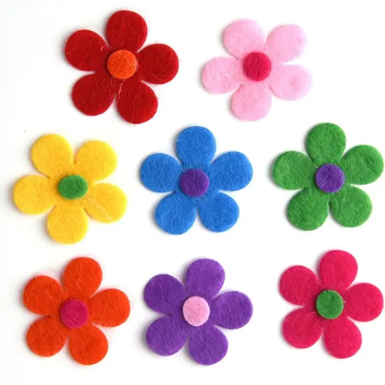 120 Pieces Summer Felt Flowers Fabric Flower Embellishments Assorted Colors for DIY Crafts {2}