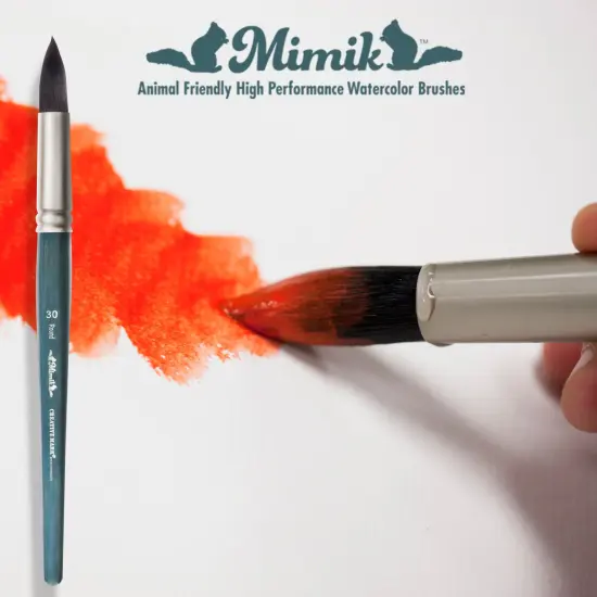 Creative Mark Mimik Professional Watercolor Brushes - XL Round Set of 3- Synthetic Squirrel Hair - Natural Bristle Artist Brushes for Watercolors, Gouache & Acrylics - Imitates Natural Squirrel and Sable Hair {4}