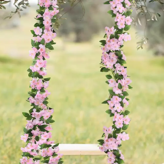 Artificial Cherry Blossom Flower Vine Hanging Pink Cherry Blossom Flower Silk Garland Hanging Vines Faux Flowers for Outdoors Spring Wedding Party Home Table Centerpiece Arrangement Decor {2}