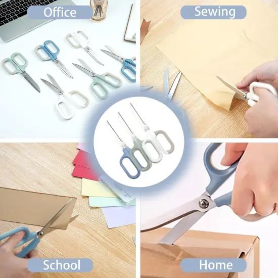 Blue Cute Office Scissors with Comfort-Grip Handles, Sharp Craft Scissors for DIY Art, Sewing, Fabric, Student, Teacher, and Home Use(7", Blue-1Pack) {4}