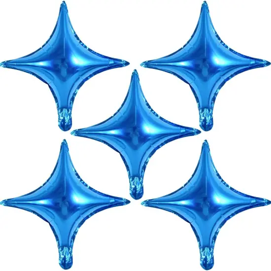 18inch Star Shape Foil Mylar Balloon,30 pcs Blue Four Angle Star Balloons for Birthday Party,Wedding,Valentine's Day, engagement party，Christmas,Baby Shower Backdrops Decorations {1}