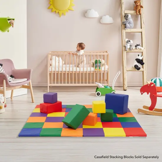 Casafield Play Mat, 58" x 58" Foldable Kids Activity Floor Mat for Infants and Toddlers, Large Padded Playmat, Assorted Colors {5}