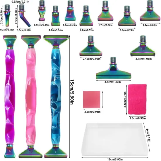 24 pcs Diamond Art Pen Kits, Diamond Art Pens Metal Tips Screw Thread Tips Diamond Art Tools 5D Diamond Art Accessories Tools for DIY Painting Crafts {3}