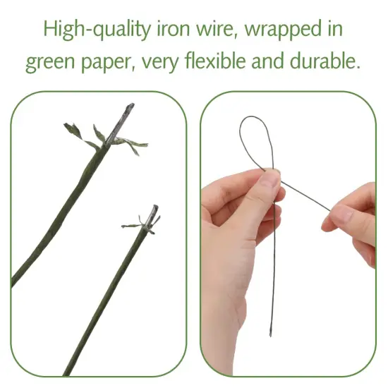 300pcs Floral Wire, 26 Gauge Flower Wire Sticks, 14 inches for DIY Floral Arrangements, Wedding Bouquet {2}