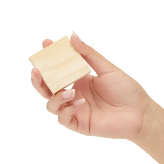 15-Pack Unfinished Wood Squares for Crafts - 2 x 2 Inch Blank Wooden Tiles for Burning, DIY Supplies, Coasters, Cutouts, and Engraving Brown {5}