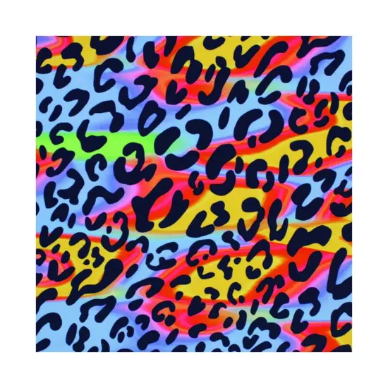 Funky Heatwave Leopard Printed Spandex Fabric Multicolor {3}