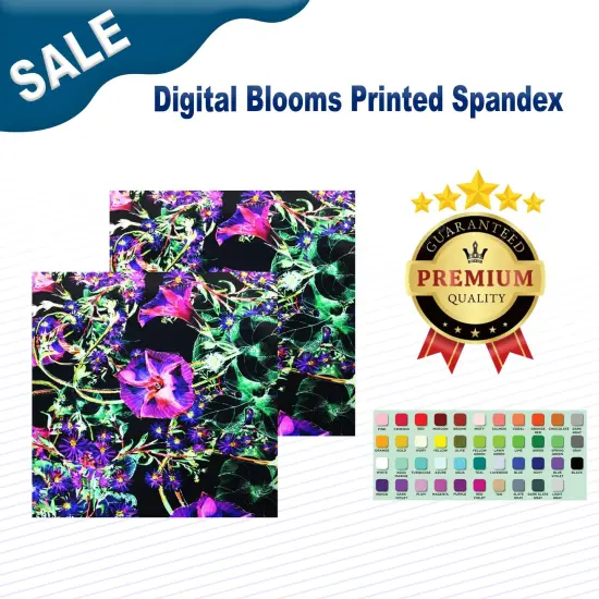Digital Blooms Printed Spandex Fabric {1}