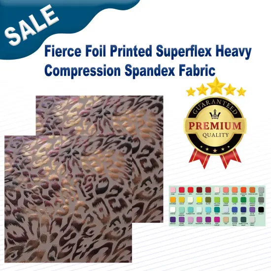 Fierce Foil Printed Superflex Heavy Compression Spandex Fabric Toasted/Burgundy/Tan {2}