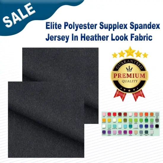 Elite Polyester Supplex Spandex Jersey In Heather Look Fabric Grey {2}