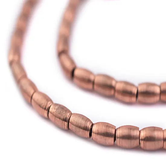 The Bead Chest Antiqued Copper Oval Beads - Full Strand of 4mm Ethnic Metal Spacer Beads {1}