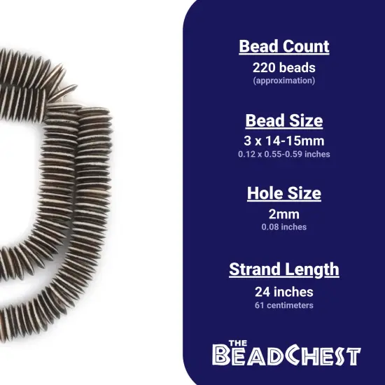 The Bead Chest Brown Himalayan Bone Saucer Beads (14mm) {4}