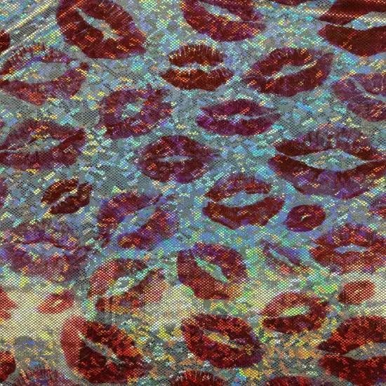 1 Yard Kiss Print Shattered Glass Spandex Fabric for Costumes Dancewear Leggings Activewear(36" x 60") Inches Wide {3}