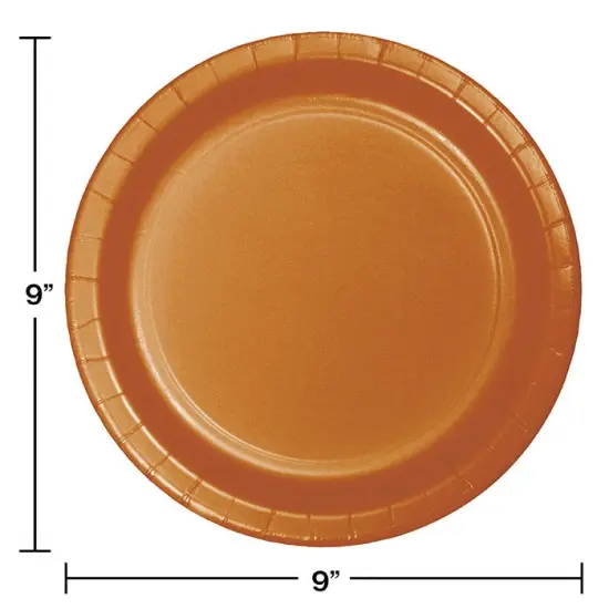 240 pc Bulk Pumpkin Spice Orange Sturdy Style 8.75 inch Dinner Plates {2}