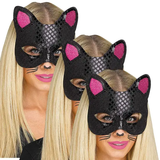 Cat Mask with Tattoos Black Cat {2}