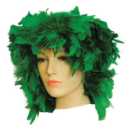 Vibrant Green Feathered Wig {6}