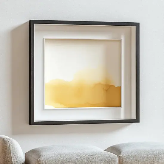 26x26 Shadow Box Frame | Deep Black Picture Frame 26 x 26 Display Case Gold {6}