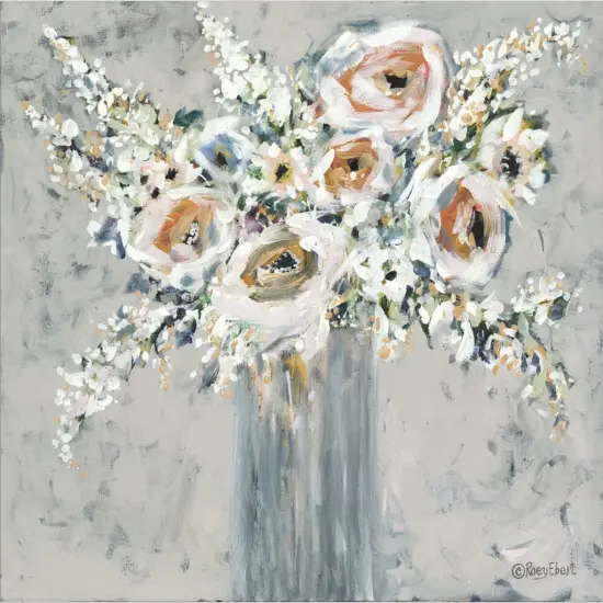 Blooms in Blue Vase by Roey Ebert 12" x 12" Canvas Wall Art {2}
