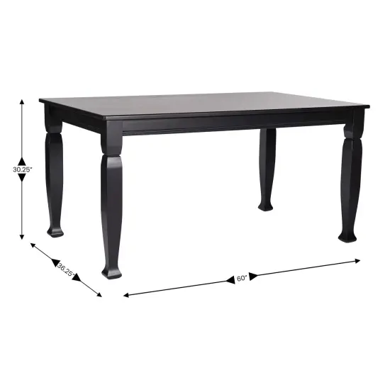 Merrick Lane Finnley Wooden Dining Table with Sculpted Legs Black Matte {4}