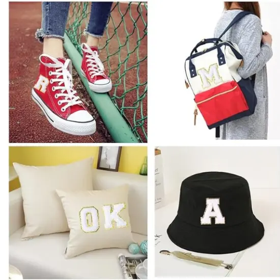 26 English letters patch stickers s A-Gold with white trim. {4}