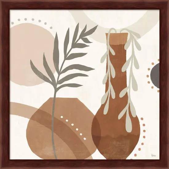 Botanical Form II Neutral by Veronique Charron 13" x 13" Framed Wall Art {1}