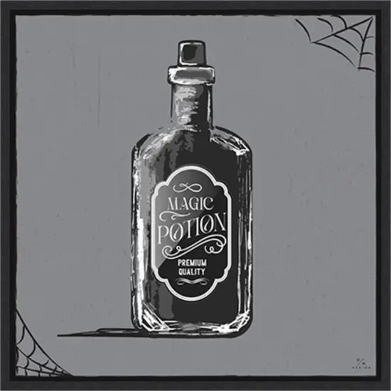 Haunted Halloween VII by Hm Design Framed Canvas Wall Art {1}