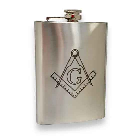 8oz Freemason Stainless Steel Flask {1}