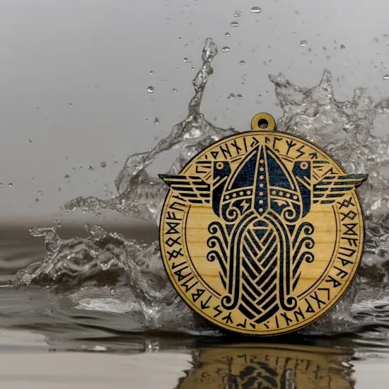 Ornament - Black - Odin Helm Viking Symbol {4}