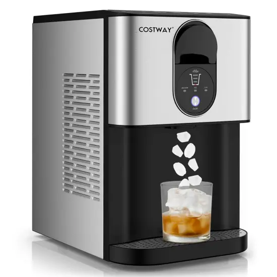 Costway 56 lbs/24 H Pepple Chewable Countertop Ice Maker with Self-Cleaning System {1}