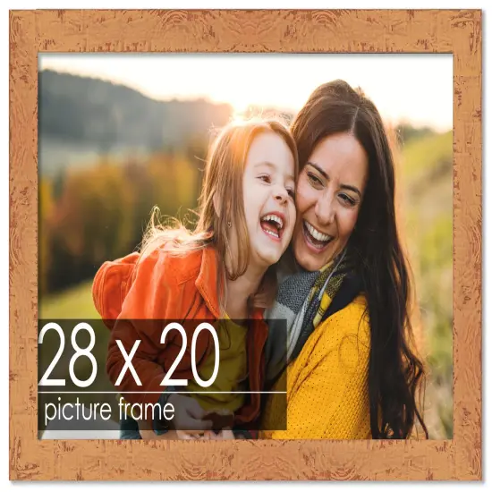 Shabby Chic Orange Picture Frame - UV Acrylic, Backing Board, Hanging Hardware Included {1}