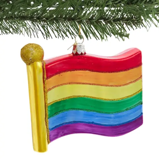 Noble Gems 3.75 In Pride Flag Ornament Christmas Tree Ornament , Rainbow Multicolored {3}