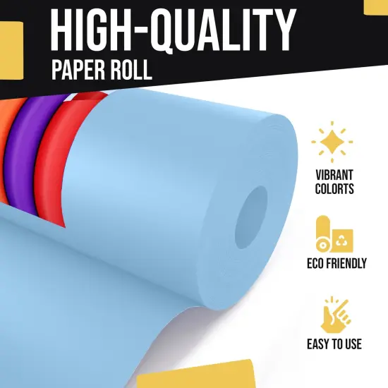 Kraft Paper Roll 17.75" X 1320" (110' Ft) Colored Paper Roll - Packing Paper Roll - Craft Supplies - Kraft Wrapping Paper Perfect as Shipping Paper Craft Paper Roll by Crown Display Light Blue {3}