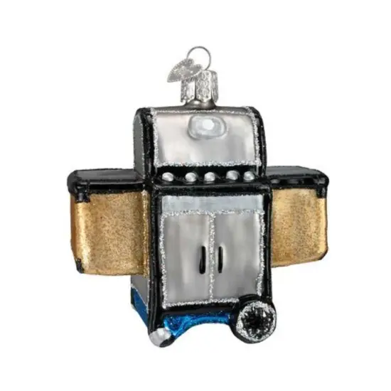 Old World Christmas 3.5 Inch Barbecue Christmas Tree Ornament , Grill Cooking Ornament Silver {1}