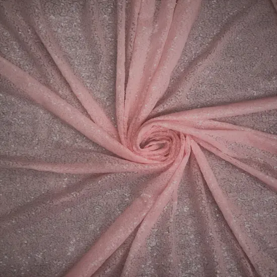 1 Yard Pink Glitz Sequin Fabric Polyester Sparkle Textile 52/54 Inches Wide {2}
