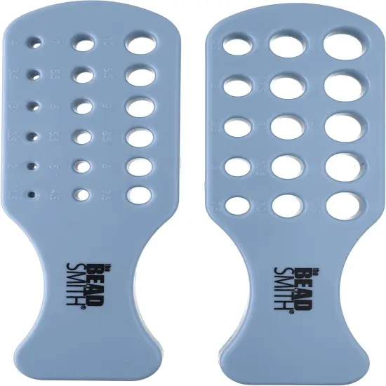 The Beadsmith Wire Chain Drawplate, Durable Plastic with handle, 2 Paddles, 33 holes - Diameter Range 1.5 &ndash; 14.5mm &ndash; Smooth, Shape and Condense Knitted, Crocheted, Woven or Braided Wire {1}