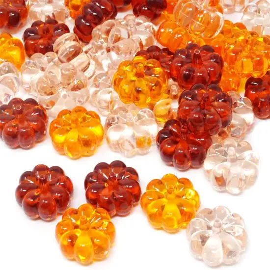 48PCS Acrylic Fall Decorations Acrylic Pumpkin Ornaments {1}
