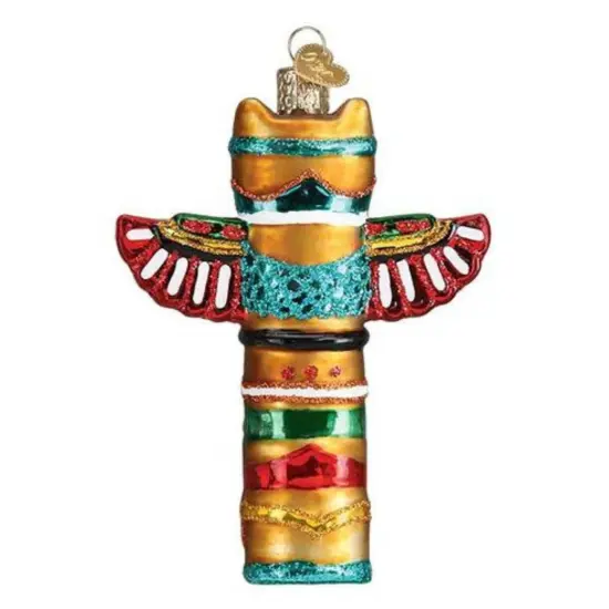 Old World Christmas 4.25 In Totem Pole Christmas Tree Ornament , Native Americans Multicolored {2}