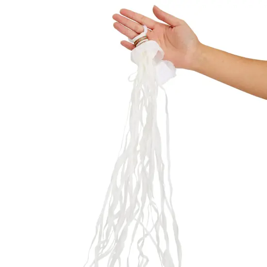 No Mess White Throw Streamers for Birthday Party, Wedding Reception, Grand Opening (30 Pack) {4}