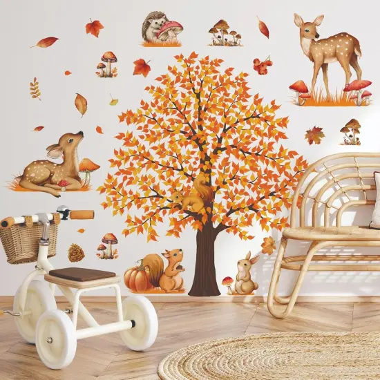 Large Autumn Fall Wall Decals - Maple Tree {1}
